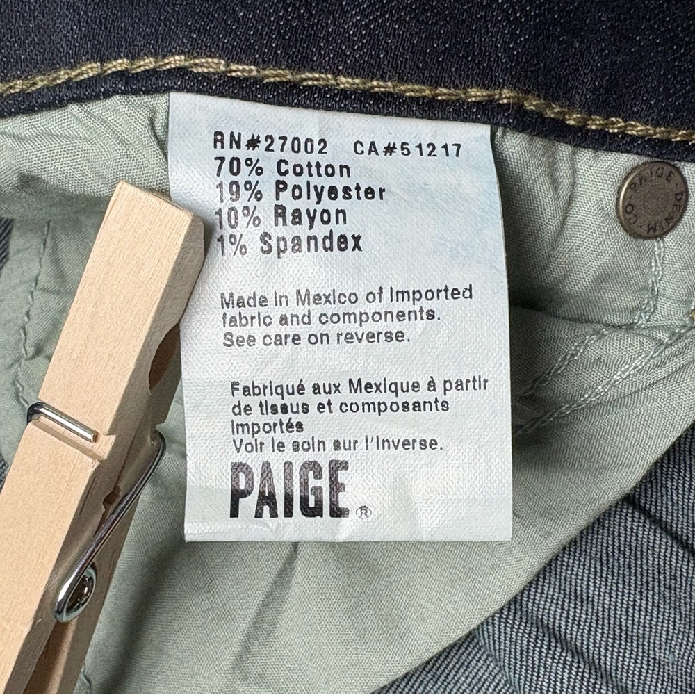 NWT PAIGE Jax Bermuda Denim Shorts Size 28 Kayla Dark Wash Stretch Raw Hem - Picture 8 of 10